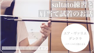 saltato練習と肩当て試着のお話【大人からやりなおすヴァイオリン】エア・ヴァリエ練習中 [upl. by Aletse549]