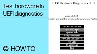 Test Your HP Computer Hardware Using HP PC Hardware Diagnostics UEFI  HP Computers  HP Support [upl. by Ylrebme757]