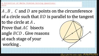 A Collection of Maths Problem Solving Questions329 Circles  Proof Using Circle Theorems [upl. by Areyk827]