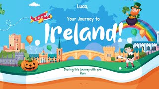 Journey to Ireland  Personalised childrens book to celebrate Irish origins [upl. by Nairahcaz]