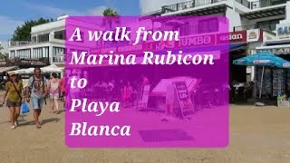 Marina Rubicon to Playa Blanca Beach lanzarote travel [upl. by Nadabus]