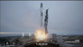 Blastoff SpaceX launches 21 Starlink satellites from California nails landing [upl. by Ynaffets793]