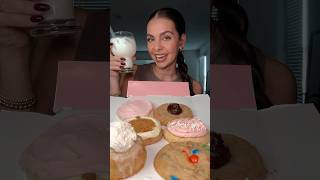 TASTING  RATING CRUMBL COOKIES IN 60 SECONDS💗🍪🤔 crumblreview mukbang eating foodreview [upl. by Godbeare]