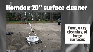 Homdox 20in pressure washer surface cleaner makes quick work of cleaning driveways and more [upl. by Dranoel]