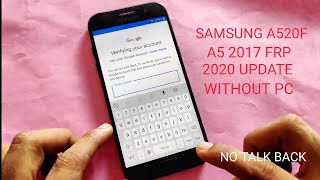 Samsung A520F A5 2017 FRP Bypass Latest Update 2020 Without PC [upl. by Rabjohn]