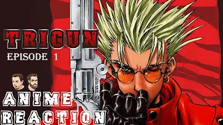 First Watch ANIME REACTION to TRIGUN 1998 1x01 The 60000000000 Man Vash the Stampede [upl. by Aicinod346]