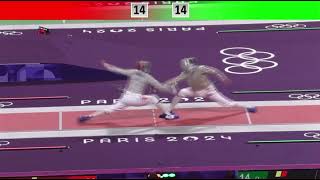 Bazadze vs Amer final touch for the Egyptian t16 PARIS OLYMPICS 2024 slow mo olympics fencing [upl. by Bradan]