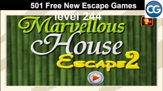 Walkthrough 501 Free New Escape Games level 244  Marvellous house escape 2  Complete Game [upl. by Miculek]