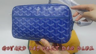 GOYARD CAP VERT CROSSBODY BAG BLUE UNBOXING AND REVEIEW [upl. by Sabino]