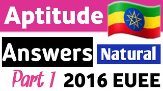 2016 Aptitude Natural Entrance Examination Answers with Explanations part 1 [upl. by Barolet]