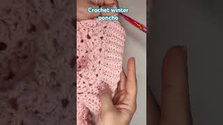 How I crochet a winter poncho crochet crochetgirls crochetponcho crochetgifts crochetwinter [upl. by Anailuy108]