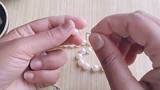 how to make pearl necklace 😱 diy beaded necklace 💕 diy making necklace howto necklace [upl. by Annoled]