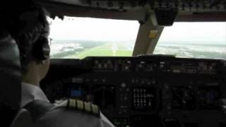 Cockpit  Boeing 747400 Landing in Singapore RWY 02L [upl. by Mapel14]