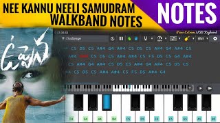 Nee kannu neeli samudram  Uppena Notes Piano [upl. by Anikes]