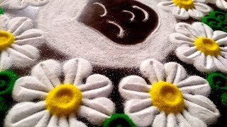 Womens day rangoli  Womens day kolam Womens day theme rangoli [upl. by Nevaeh401]