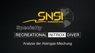 SNSI Recreational Nitrox Diver  Specialty DEU [upl. by Jagir]