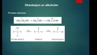 Oksidasjon og reduksjon av organiske alkoholer [upl. by Ardnahs]