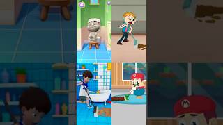 Cleaning Toilets 🚽🤬talkingtom skibiditoilet shorts funny viralvideo [upl. by Ranjiv]