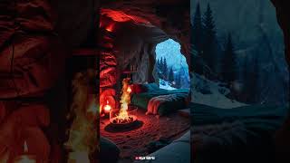 Winter cabin camping snow storm sleep sounds for sleeping relaxing tour sleepwell travel [upl. by Aisemaj]