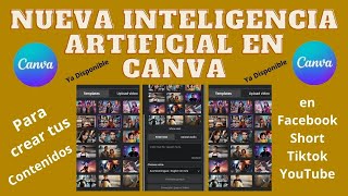 quotNUEVA IAquot LIBERADO EN CANVA inteligenciaartificial [upl. by Fraya10]