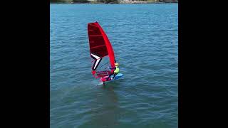 Windsurfing Australia  Tibor on the fly Windfoil windsurf on Lake Macquarie Drone windsurfing [upl. by Kent]