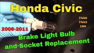 Honda Civic Brake Light Bulb and Socket Replacement 20062011 [upl. by Berlauda]