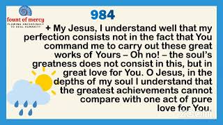 Faustina Daily Diary 984 Not in Our Greatest Achievements But in Love [upl. by Grenville]