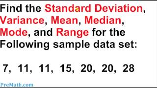 How to Find the Standard Deviation Variance Mean Mode and Range for any Data Set [upl. by Sheply657]