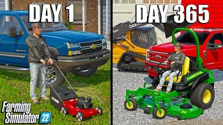 I SPENT 365 DAYS BUILDING A LANDSCAPING BUSINESS WITH 0 AND A TRUCK  SURVIVAL BUSINESS [upl. by Irpak]