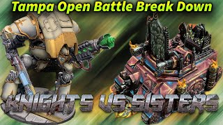 Imperial Knights vs Sisters of Battle BattleBreakdown Tampa Open Round 1 warhammer 40k [upl. by Atteynod]