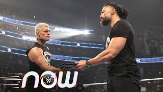 Cody Rhodes and Roman Reigns join forces for Bad Blood WWE Now Sept 20 2024 [upl. by Ynetruoc]