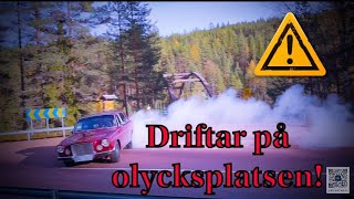 Driftar på olycksplatsen och test and tune Volvo 164 Chev 383 Stroker [upl. by Couchman]