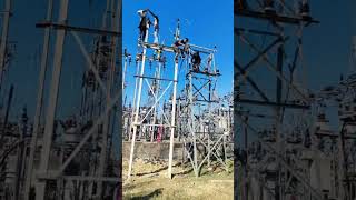 Manual installation of 33000 line bihar electricity india viralvideo [upl. by Aeynod]