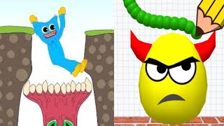 Draw To Smash Logic Puzzle VS Hugys Funny Animated Story Satisfying ASMR Gameplay Android ios [upl. by Kred]