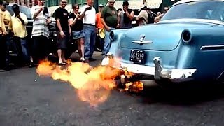 Hot Rod Flame Thrower Exhaust at the Beatersville Car and Bike Show [upl. by Evelunn]