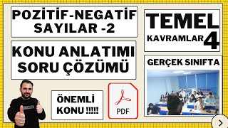 Pozitif Negatif Sayılar Konu Anlatımı Ders2 Temel Kavramlar 4PDF  YKS KPSS DGS ALES [upl. by Wulf]