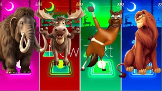 tiles hop🦣elephant🆚🦌Deer🆚🐎horse🆚🦁lion cofinden dance [upl. by Joette670]