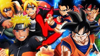 Goku Gohan e Bardock VS Naruto Boruto e Minato  Duelo de Titãs [upl. by Wenona]