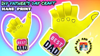 diy fathers day craft  handprint trophy [upl. by Lissy96]