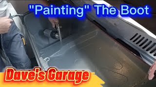 Ford Escort MK1 Restoration Painting the Boot Applying quotGravitexquot [upl. by Lyrej73]