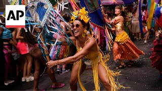 Carnival Drummers dancers from around the world get ready for Rio [upl. by Lopez288]