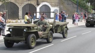 Défilé véhicules anciens  Old Cars Parade WWII  Dunkerque [upl. by Euqinomod]