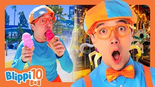 Blippi’s Top 10 Moments Amusement Parks  Blippis Top 10  Educational Videos for Kids [upl. by Notgnillew732]