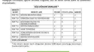 Pedagojik Formasyon Sertifika Programları [upl. by Webster]