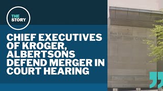 Defending merger in court Kroger CEO promises higher wages and lower prices [upl. by Aihsenor978]