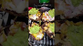 SIZZLING HOT CHEESEY STUFFED TATER SKINS foodlover viralshort [upl. by Lamori]