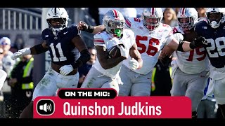 Ohio States Quinshon Judkins on the offensive rushing performance vs Penn State [upl. by Yecniuq]