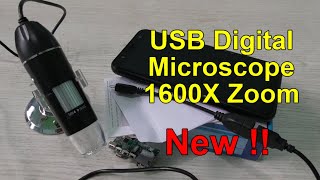 Review Digital USB Microscope 2MP CMOS 8 LED 1600X Zoom [upl. by Nowujalo]