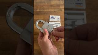 960 Kasp 18060 Dead Shackle Padlock picked open with the cheap credit card lock pick set shorts [upl. by Anauj649]