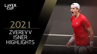 Match 6 Highlights Zverev v Isner  Laver Cup 2021 [upl. by Aniret]